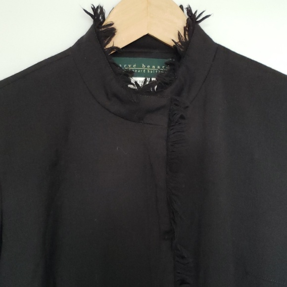 Harve Benard Black Collar-less Fringed Blazer Sz 6 - Picture 3 of 8